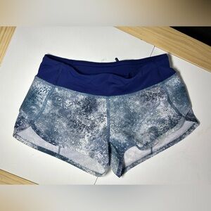 Ivivva Marble-Effect Gray & Navy Bike Shorts